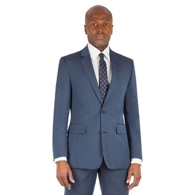Hammond & Co. by Patrick Grant Blue plain 2 button front tailored fit st james suit jacket